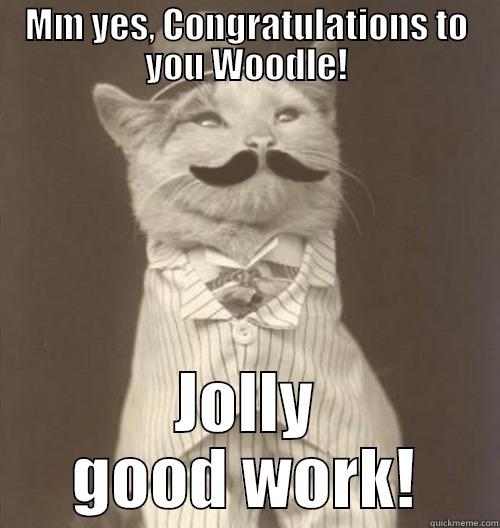 MM YES, CONGRATULATIONS TO YOU WOODLE! JOLLY GOOD WORK! Original Business Cat