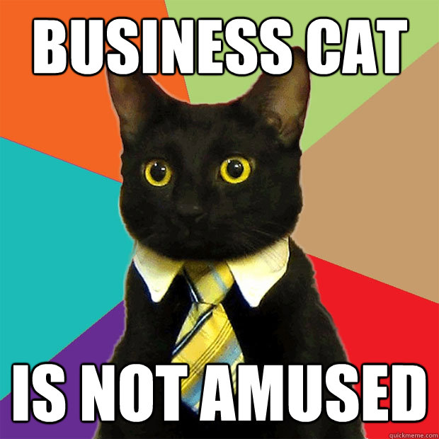 BUSINESS CAT IS NOT AMUSED  Business Cat