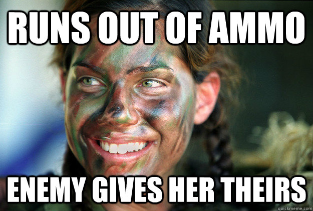 Runs out of ammo Enemy gives her theirs - Runs out of ammo Enemy gives her theirs  Ridiculously Photogenic Female Sniper