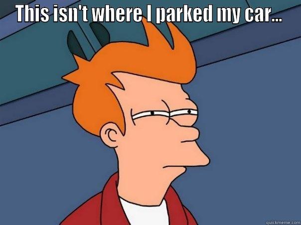 THIS ISN'T WHERE I PARKED MY CAR...  Futurama Fry