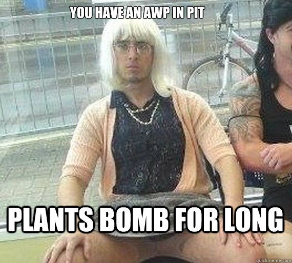 You have an awp in pit plants bomb for long  