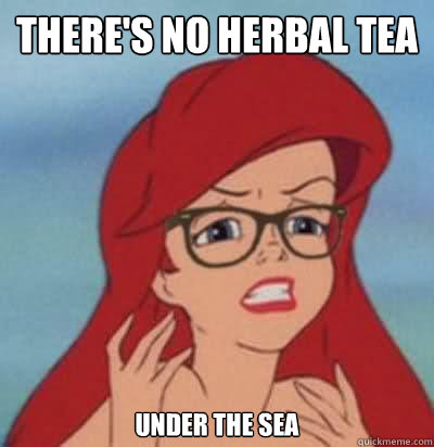 There's no herbal tea under the sea  Hipster Ariel