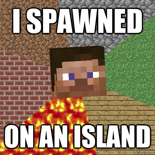 I SPAWNED ON AN ISLAND  Minecraft Steve Updated