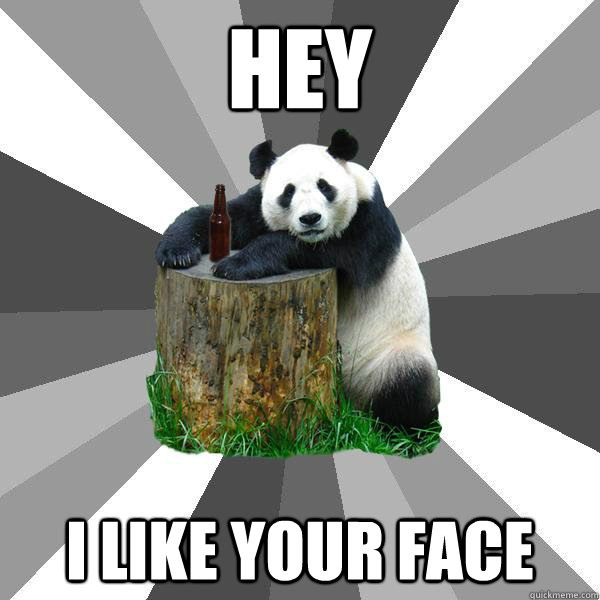HEY I LIKE YOUR FACE - HEY I LIKE YOUR FACE  Pickup-Line Panda