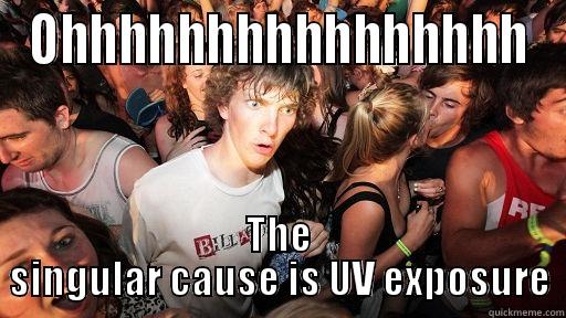 OHHHHHHHHHHHHHHHH THE SINGULAR CAUSE IS UV EXPOSURE Sudden Clarity Clarence