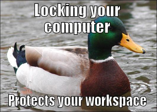 Lockscreen 2 - LOCKING YOUR COMPUTER PROTECTS YOUR WORKSPACE Actual Advice Mallard