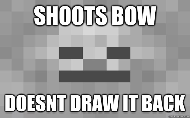 Shoots bow Doesnt draw it back  Minecraft Logic