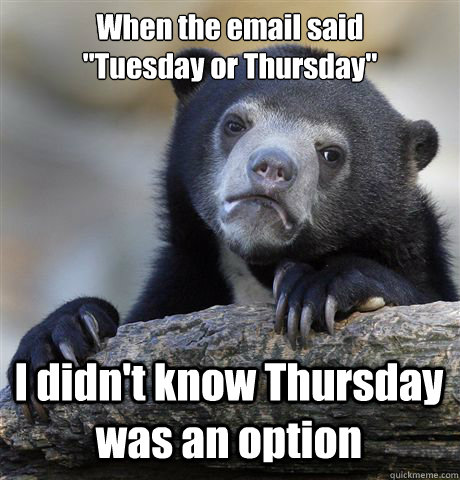 When the email said 

