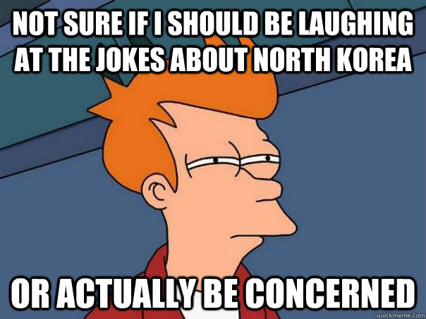 Not sure if I should be laughing at the jokes about North Korea Or actually be concerned - Not sure if I should be laughing at the jokes about North Korea Or actually be concerned  Futurama Fry