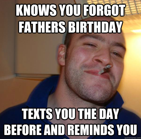 Knows you forgot fathers birthday Texts you the day before and reminds you - Knows you forgot fathers birthday Texts you the day before and reminds you  Misc