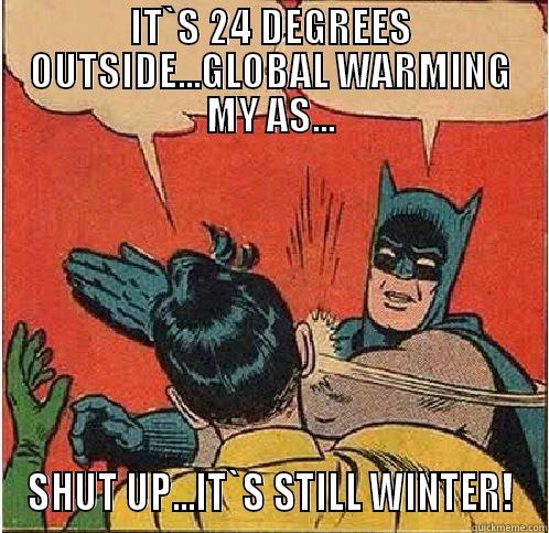 IT`S 24 DEGREES OUTSIDE...GLOBAL WARMING MY AS... SHUT UP...IT`S STILL WINTER! Batman Slapping Robin