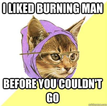i liked burning man before you couldn't go  Hipster Kitty