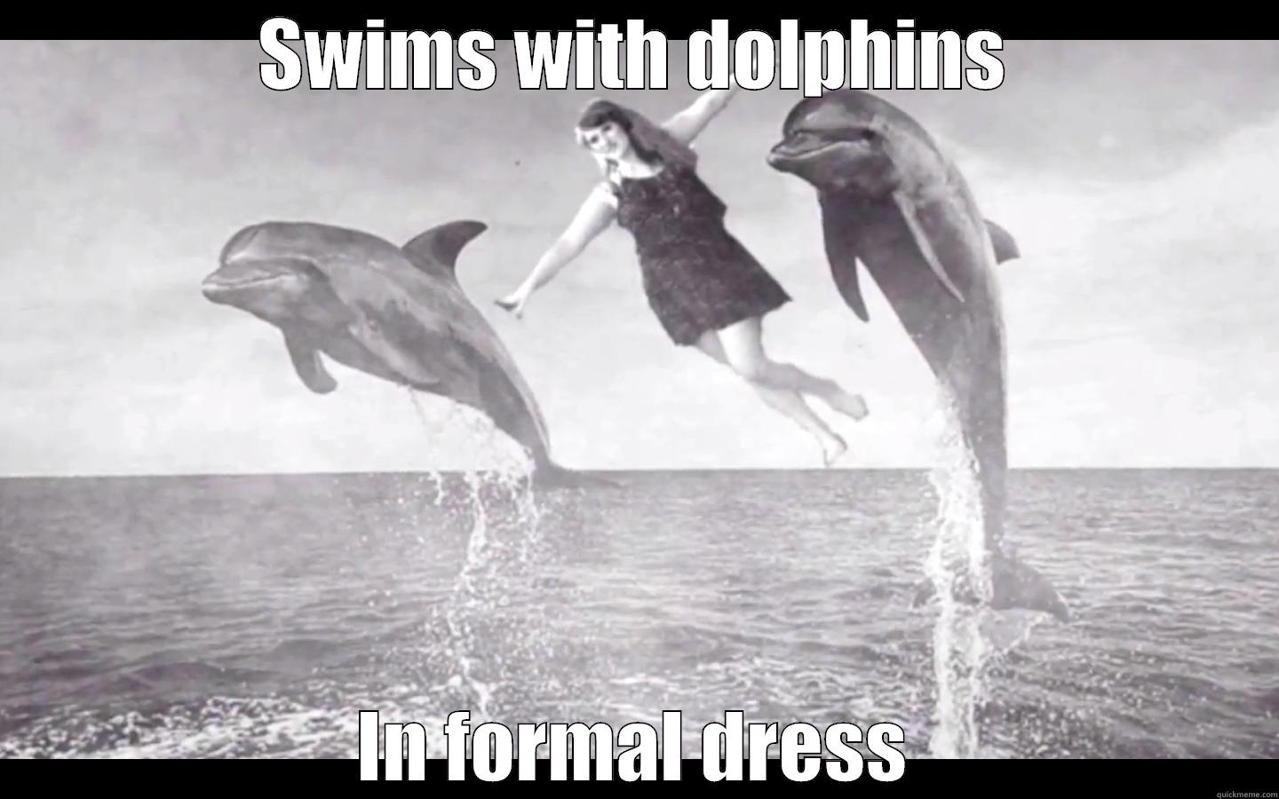 swims with dolphins - SWIMS WITH DOLPHINS IN FORMAL DRESS Misc