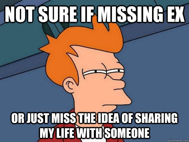 Not sure if missing ex Or just miss the idea of sharing my life with someone - Not sure if missing ex Or just miss the idea of sharing my life with someone  Misc