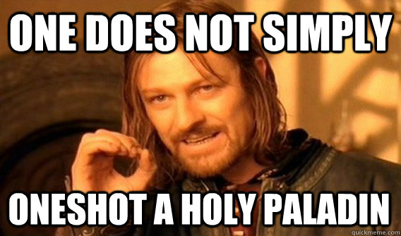 ONE DOES NOT SIMPLY ONESHOT A HOLY PALADIN  One Does Not Simply