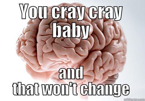 YOU CRAY CRAY BABY AND THAT WON'T CHANGE Scumbag Brain