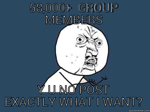 58,000+  GROUP MEMBERS Y U NO POST EXACTLY WHAT I WANT? Y U No