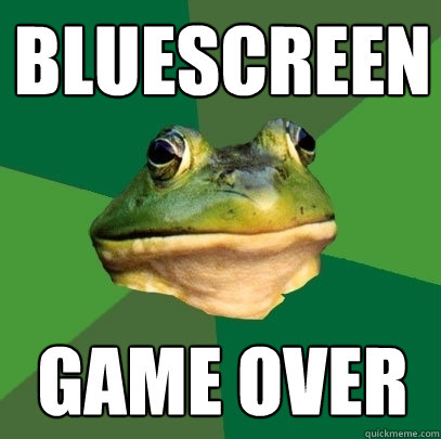 Bluescreen Game over  Foul Bachelor Frog
