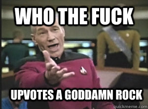 Who the fuck upvotes a goddamn rock  Annoyed Picard