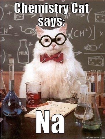 CHEMISTRY CAT SAYS: NA Chemistry Cat