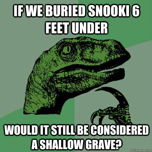If we buried Snooki 6 feet under Would it still be considered a shallow grave?  Philosoraptor