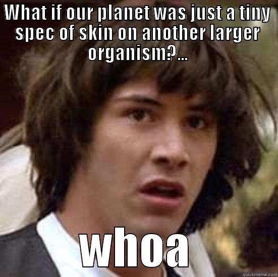 WHAT IF OUR PLANET WAS JUST A TINY SPEC OF SKIN ON ANOTHER LARGER ORGANISM?... WHOA conspiracy keanu