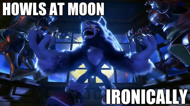 Howls at moon Ironically  Hipster Werehog