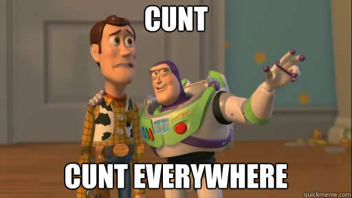 Cunt cunt everywhere  Everywhere