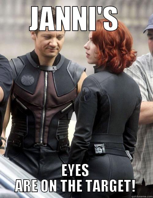 JANNI'S EYES ARE ON THE TARGET! Hawkeye