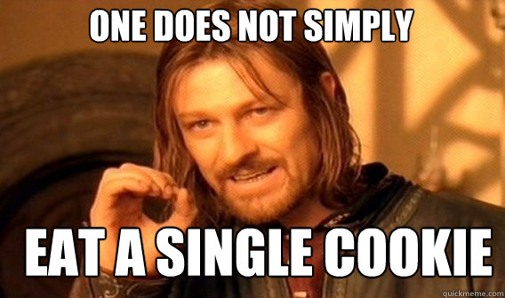 One does not simply eat a single cookie  Boromir