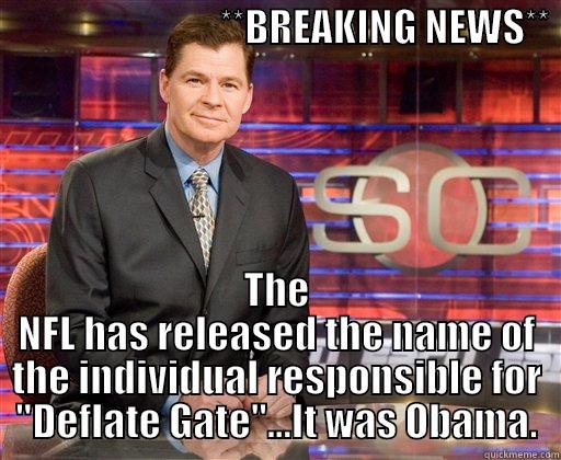 It was Obama... Again. -                             **BREAKING NEWS**      THE NFL HAS RELEASED THE NAME OF THE INDIVIDUAL RESPONSIBLE FOR 