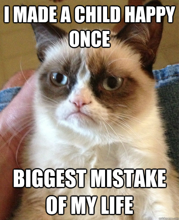 I MADE A CHILD HAPPY ONCE BIGGEST MISTAKE OF MY LIFE  Grumpy Cat