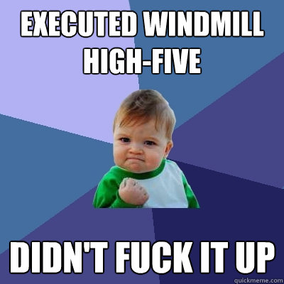 Executed Windmill High-Five Didn't Fuck It Up  Success Kid