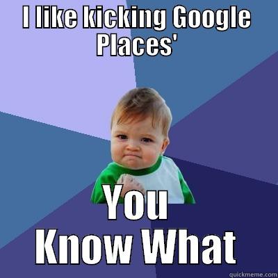 I LIKE KICKING GOOGLE PLACES' YOU KNOW WHAT Success Kid