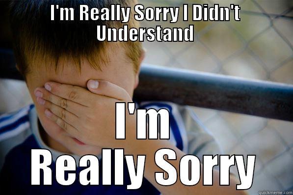 I'M REALLY SORRY I DIDN'T UNDERSTAND I'M REALLY SORRY Confession kid