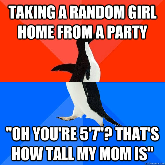 Taking a random girl home from a party 