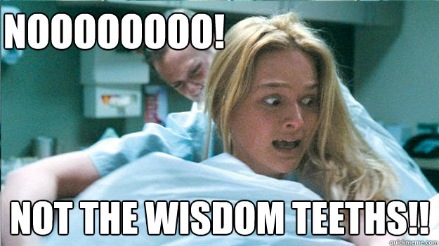 NOOOOOOOO! NOT THE WISDOM TEETHS!! - NOOOOOOOO! NOT THE WISDOM TEETHS!!  Wisdom Teeth