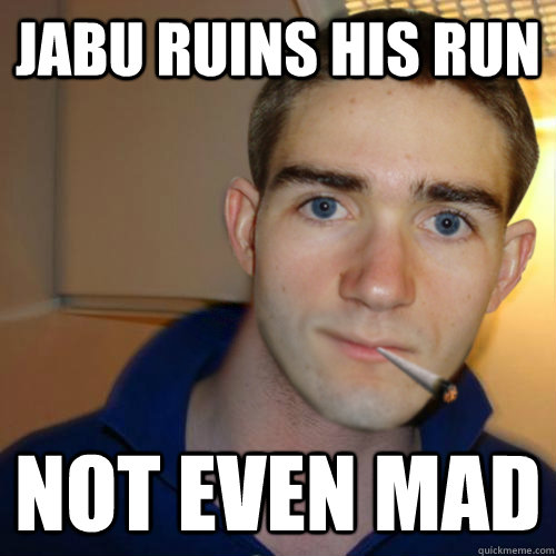 Jabu ruins his run Not even mad  Good Guy Runnerguy