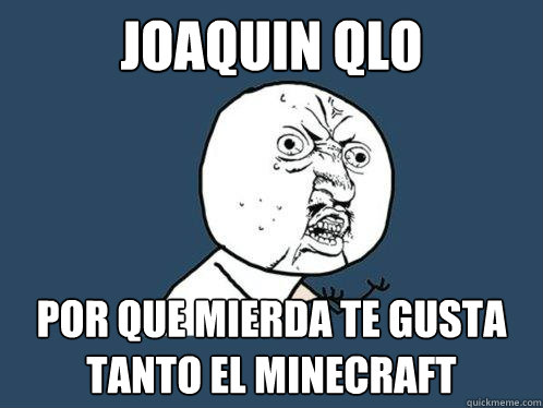 joaquin qlo por que mierda te gusta tanto el minecraft  Y U No