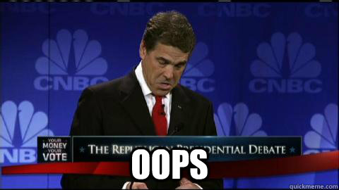  OOPS  Rick Perry oops