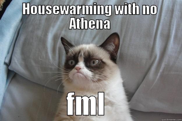 HOUSEWARMING WITH NO ATHENA FML  Grumpy Cat