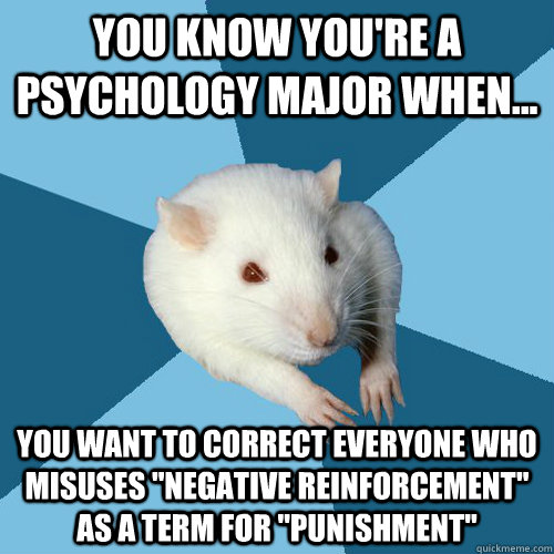 You know you're a psychology major when... You want to correct everyone who misuses 