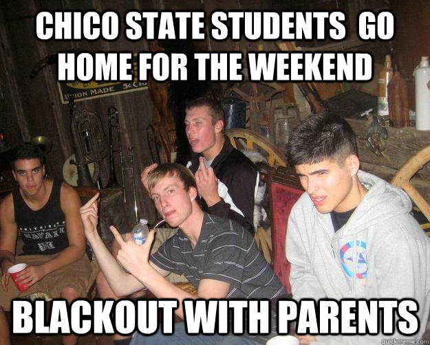 chico state students  go home for the weekend blackout with parents  Blackout