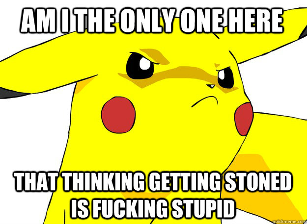 Am i the only one here that thinking getting stoned is fucking stupid  Above The Influence Pikachu