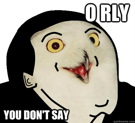 o rly you don't say  o rly you dont say