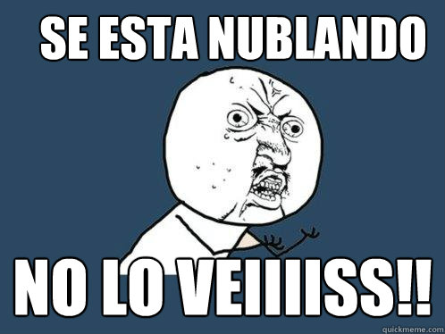 Se esta nublando NO LO VEIIIISS!!  Y U No