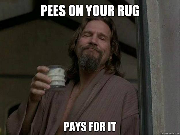 Pees on your rug Pays for it  