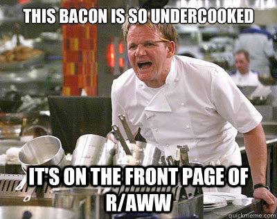 This bacon is so undercooked It's on the front page of r/aww  Chef Ramsay