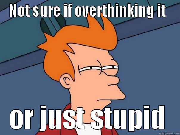 NOT SURE IF OVERTHINKING IT  OR JUST STUPID Futurama Fry