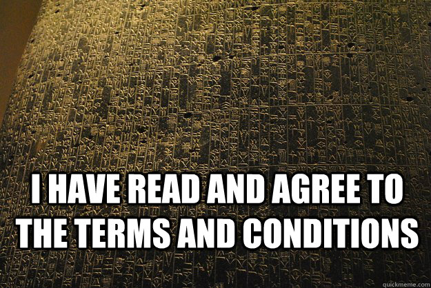 i have read and agree to the terms and conditions  hammurabi terms and conditions